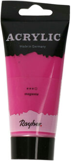 Rayher hobby materialen Acrylverf/hobbyverf op waterbasis - donker roze - 75 ml - Schilderen/knutselen
