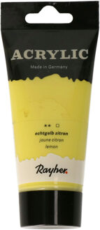 Rayher hobby materialen Acrylverf/hobbyverf op waterbasis - geel - 75 ml - Schilderen/knutselen
