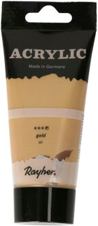 Rayher hobby materialen Acrylverf/hobbyverf op waterbasis - goud - 75 ml - Schilderen/knutselen Goudkleurig