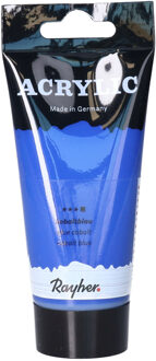 Rayher hobby materialen Acrylverf/hobbyverf op waterbasis - kobalt blauw - 75 ml - Schilderen/knutselen