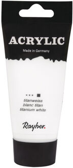 Rayher hobby materialen Acrylverf/hobbyverf op waterbasis - wit - 75 ml - Schilderen/knutselen