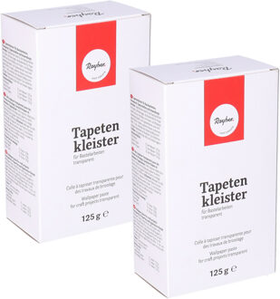 Rayher hobby materialen Behangplaksel/ papier mache lijm - 2x - pak 125 gr - knutselen Transparant