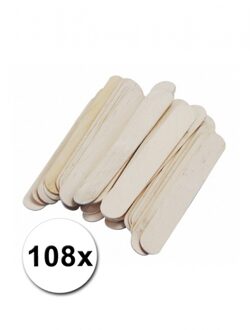Rayher hobby materialen Beige ijsstokjes knutselhoutjes - 108x - 15 x 2 cm - knutselstokjes - hobby houtjes artikelen