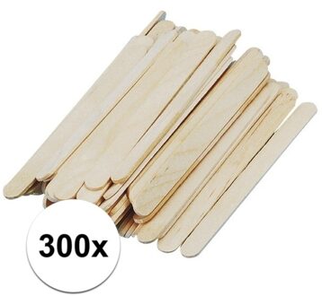 Rayher hobby materialen Beige ijsstokjes knutselhoutjes - 300x - 5.5 x 0.6 cm - knutselstokjes - hobby houtjes artikelen - Hobby ijsstokjes