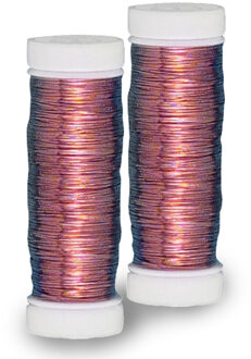 Rayher hobby materialen Bloemendraad of ijzerdraad - 2x - koper - 0.4 mm dik - 100 meter snoer - metaaldraad