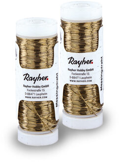 Rayher hobby materialen Bloemendraad of ijzerdraad - 2x - messing - 0.4 mm dik - 100 meter snoer - metaaldraad