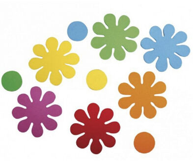 Rayher hobby materialen Crepla ponsdeeltjes bloemen zelfklevend 120x stuks - Knutselen/Hobby - Plak bloemen