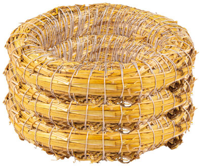 Rayher hobby materialen Decoratie krans van stro - Set van 2x stuks - 30 x 5,5 cm - DIY kransen maken - kerst deurkrans