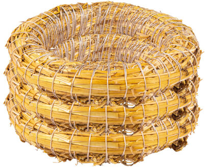 Rayher hobby materialen Decoratie krans van stro - Set van 3x stuks - 40 x 6,5 cm - DIY kransen maken - kerst deurkrans