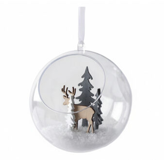 Rayher hobby materialen DIY - doe het zelf open kerstballen - 2-delig - transparant - 12 cm