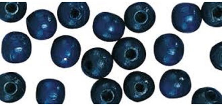 Rayher hobby materialen Donkerblauwe hobby kralen van hout 6mm - 460x stuks - Diy sieraden maken - Kralen rijgen hobby materiaal