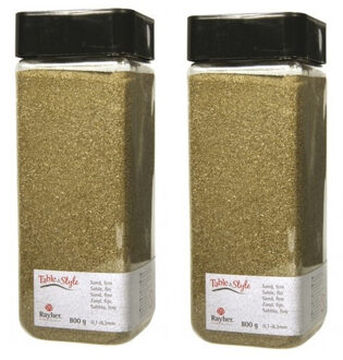 Rayher hobby materialen Fijn decoratie zand - 2x - goud - 475 ml - decoratie - zandkorrels - bloempot/vaas/knutselen
