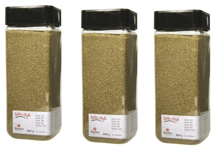 Rayher hobby materialen Fijn decoratie zand - 3x - goud - 475 ml - decoratie - zandkorrels - bloempot/vaas/knutselen