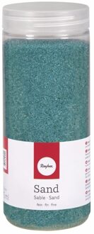 Rayher hobby materialen Fijn decoratie zand turquoise 475 ml - decoratie - zandkorrels / knutselmateriaal