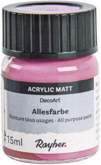 Rayher hobby materialen Fuchsia roze acrylverf/allesverf potje 15 ml hobby/knutselmateri