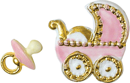Rayher hobby materialen Geboorte figuren roze voor op een kaars