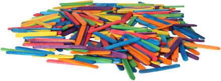 Rayher hobby materialen Gekleurde ijsstokjes knutselhoutjes - 300x - 5.5 x 0.6 cm - knutselstokjes - hobby houtjes artikelen - Hobby ijsstokjes