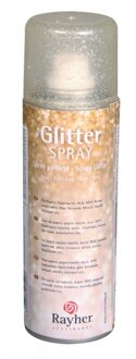 Rayher hobby materialen Glitter spray met gouden fijne glitters - Hobbyverf Goudkleurig