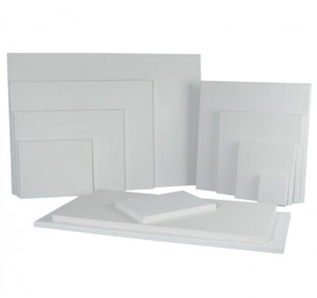 Rayher hobby materialen Handbespannen canvas schildersdoek - Set van 2x stuks - 50 x 70 cm - wit - schilderijen maken