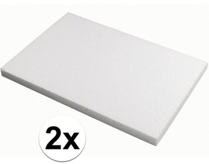 Rayher hobby materialen Hobby/knutsel Piepschuim schijf - 2x - wit - 20 x 30 x 2 cm - figuur en vormen