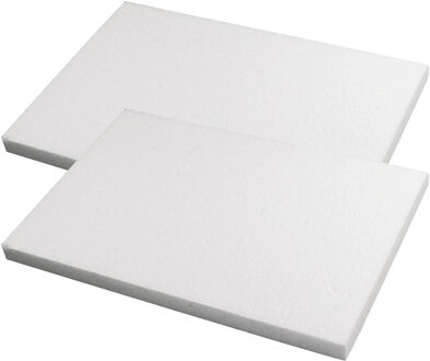Rayher hobby materialen Hobby/knutsel Piepschuim schijf - 2x - wit - 20 x 30 x 2 cm - figuur en vormen