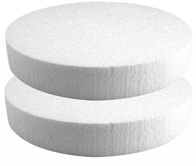 Rayher hobby materialen Hobby/knutsel Piepschuim schijf - 2x - wit - D25 cm - figuur en vormen