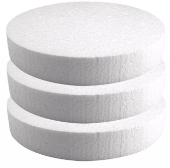 Rayher hobby materialen Hobby/knutsel Piepschuim schijf - 3x - wit - D25 cm - figuur en vormen