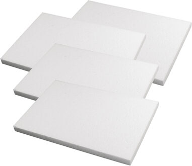 Rayher hobby materialen Hobby/knutsel Piepschuim schijf - 4x - wit - 20 x 30 x 2 cm - figuur en vormen