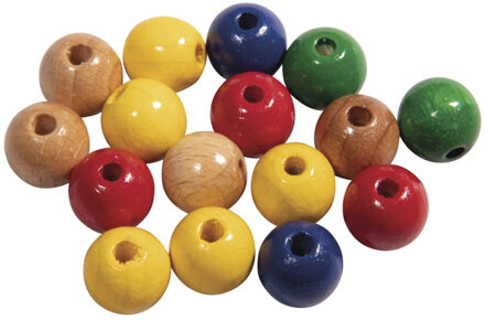 Rayher hobby materialen Hobby kralen van hout Dia 10mm - 208x stuks - Kleurenmix - DIY sieraden maken - Kralen rijgen