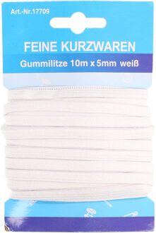 Rayher hobby materialen Hobby lint wit 5 mm x 10 meter - Hobby/knutsel materiaal