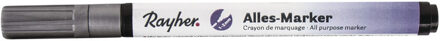 Rayher hobby materialen Hobby Marker stift met een fijne punt - zilver - Stiften om mee te schrijven/tekenen/knutselen