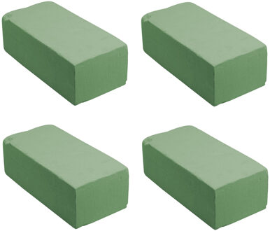 Rayher hobby materialen Hobby Oase steekschuim - 4x - nat - groen - 23 x 11 x 8 cm - Voor echte bloemen