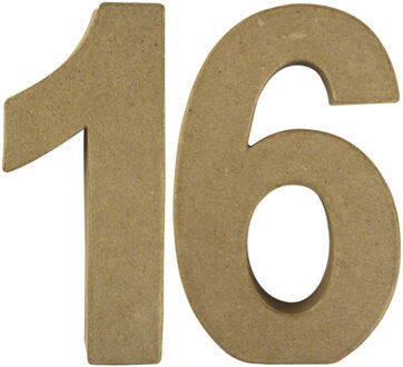 Rayher hobby materialen Hobby Papier mache 3D cijfer 10 - 15 x 9 x 3 cm - Knutsel cijfers leeftijden