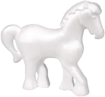 Rayher hobby materialen Hobby Piepschuim vormen en figuren - paardjes - wit - 15 cm - Zelf beschilderen/knutselen