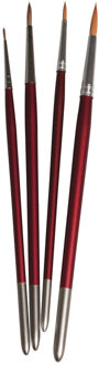 Rayher hobby materialen Hobby schilder penselen synthetisch rond set 4-delig - Penselen Multikleur