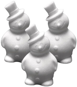 Rayher hobby materialen Hobby sneeuwpop - 3x - piepschuim - 17 cm - styropor - 3D - sneeuwman figuur