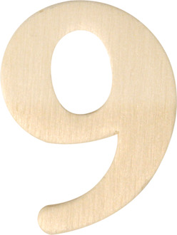 Rayher hobby materialen Houten cijfer 9