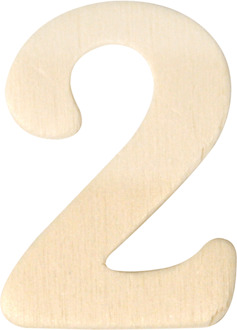 Rayher hobby materialen Houten getallen 2 van 4 cm Beige