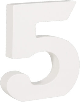Rayher hobby materialen Houten hobby cijfer 5 van 11 cm