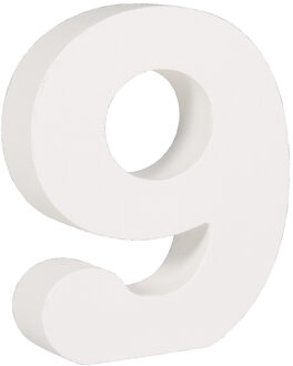 Rayher hobby materialen Houten hobby cijfer 9 van 11 cm