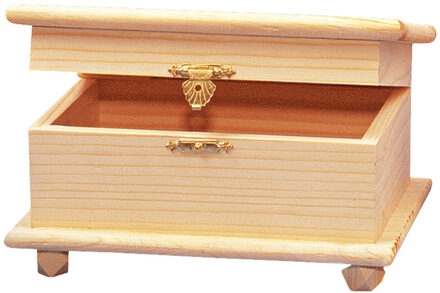 Rayher hobby materialen Houten kistje met sluiting en deksel - 19 x 10 x 13 cm - Sieraden/spulletjes/sleutels