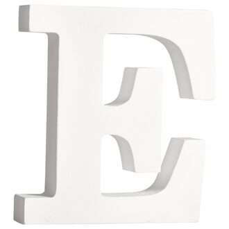Rayher hobby materialen Houten letter E 11 cm Wit