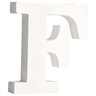 Rayher hobby materialen Houten letter F 11 cm Wit