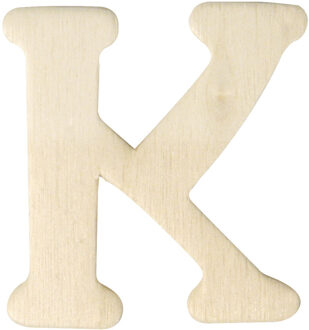 Rayher hobby materialen Houten letter K 4 cm