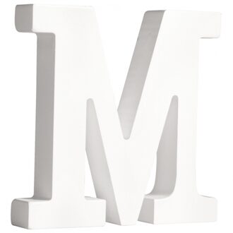 Rayher hobby materialen Houten letter M 11 cm Wit