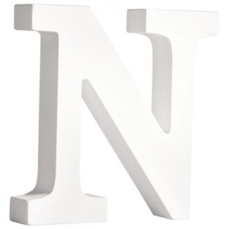 Rayher hobby materialen Houten letter N 11 cm Wit
