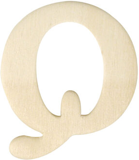 Rayher hobby materialen Houten letter Q 4 cm