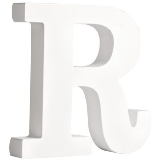 Rayher hobby materialen Houten letter R 11 cm Wit