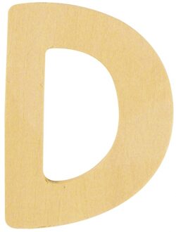 Rayher hobby materialen Houten namen letter D 6 cm Beige