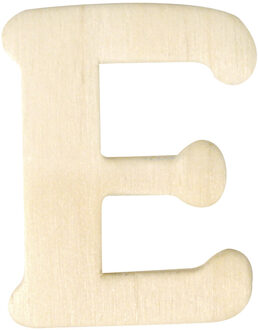 Rayher hobby materialen Houten namen letter E 4 cm Beige